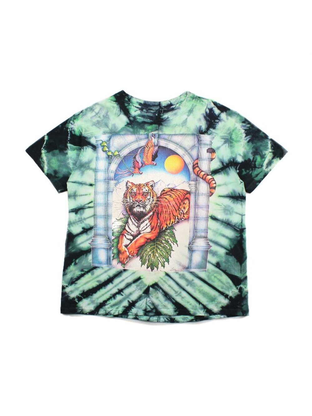 Vintage Lisa Chapman Tiger Art Tie Dye Tee L